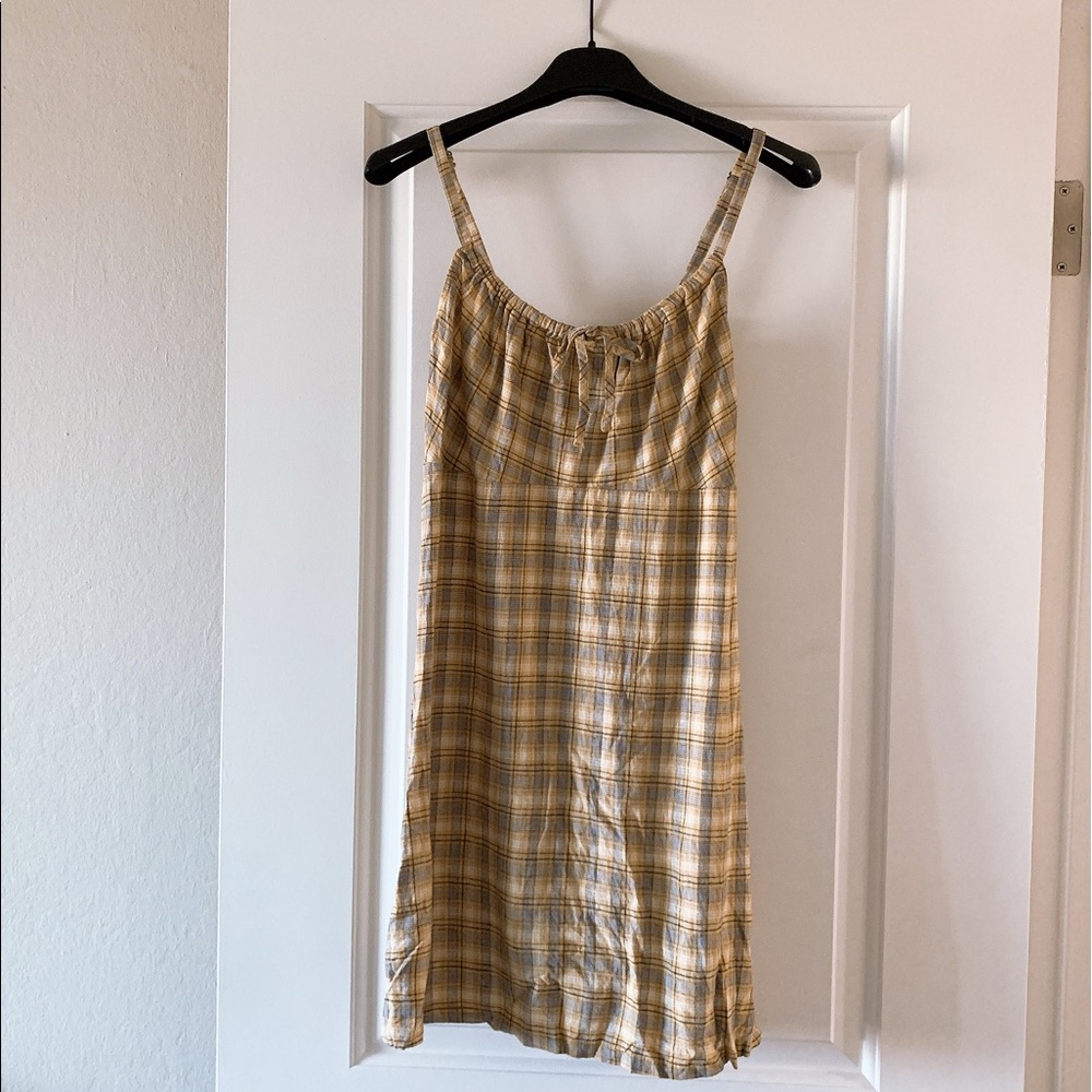 UO Ester Linen Tie-Front Mini Dress，NWOT